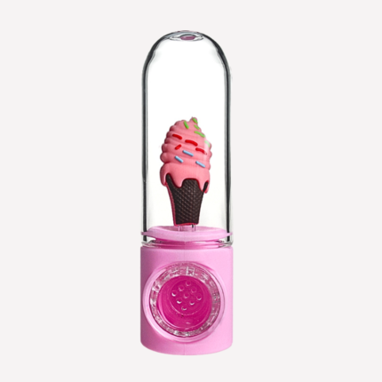 Mini Ice Cream Cone Silicone and Glass Pipe 4.5"