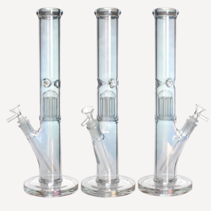 Holographic Rainbow 8 Tree Arms Perc 14mm Bowl Bong 16"