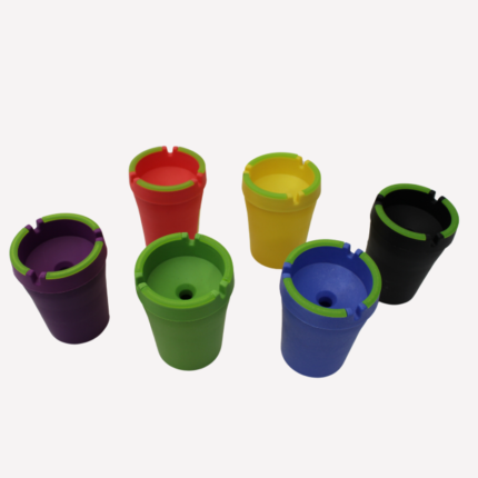 Neon Glow in Dark Plastic Bucket Car Ashtray Each (Mixed Designs)